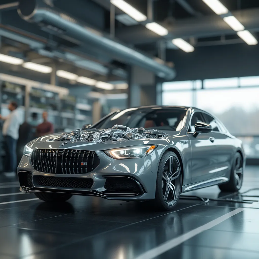 Detalle de la reparación eléctrica del Mercedes C-Class
