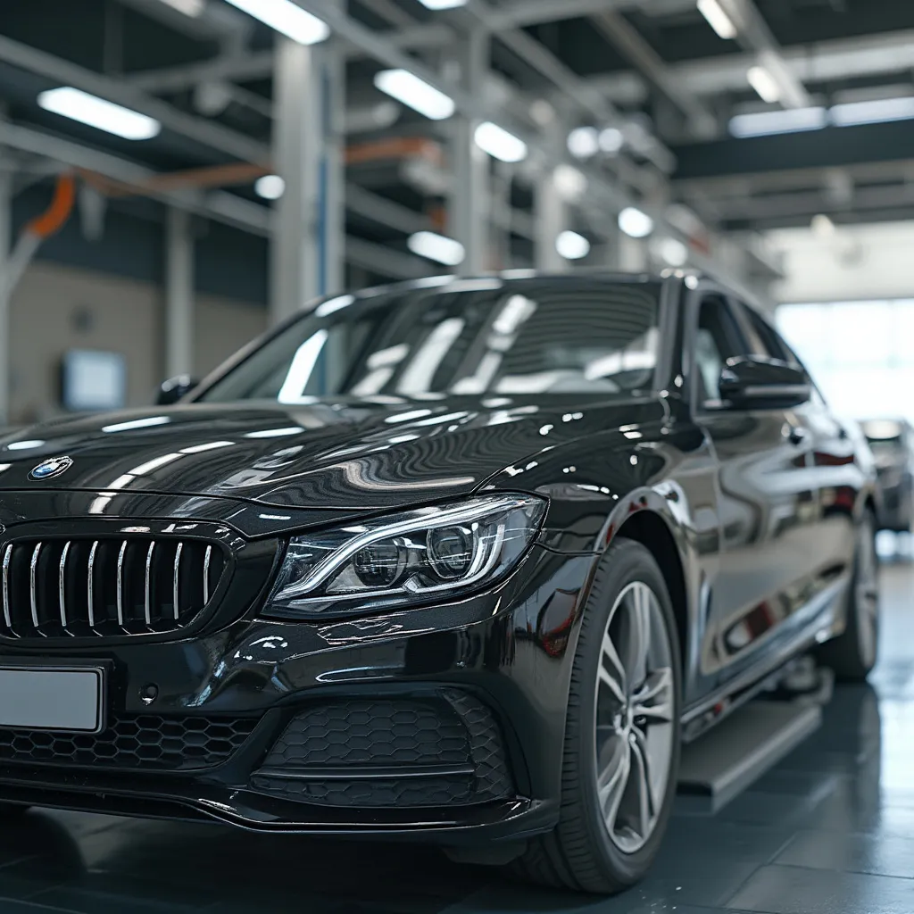 Inspección final de un coche reparado con lista de verificación